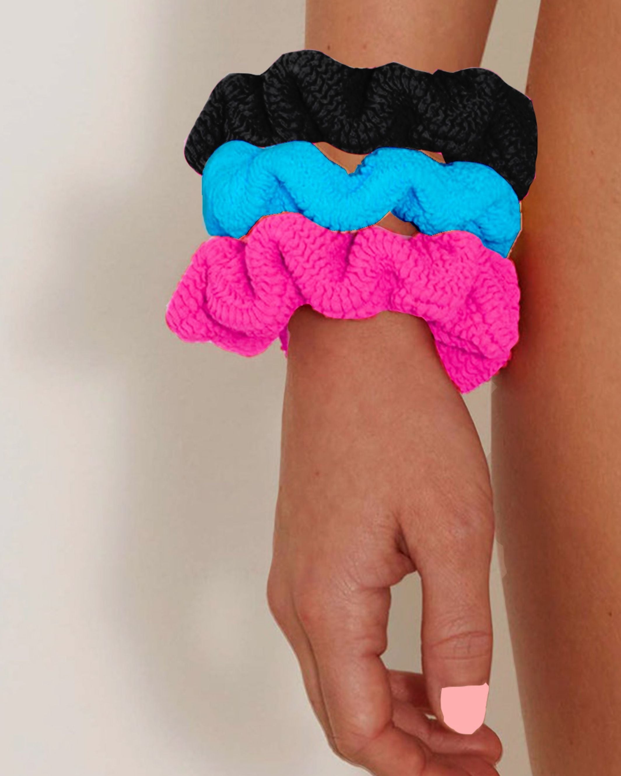 Crinkle Hair Scrunchie 3 Piece Set